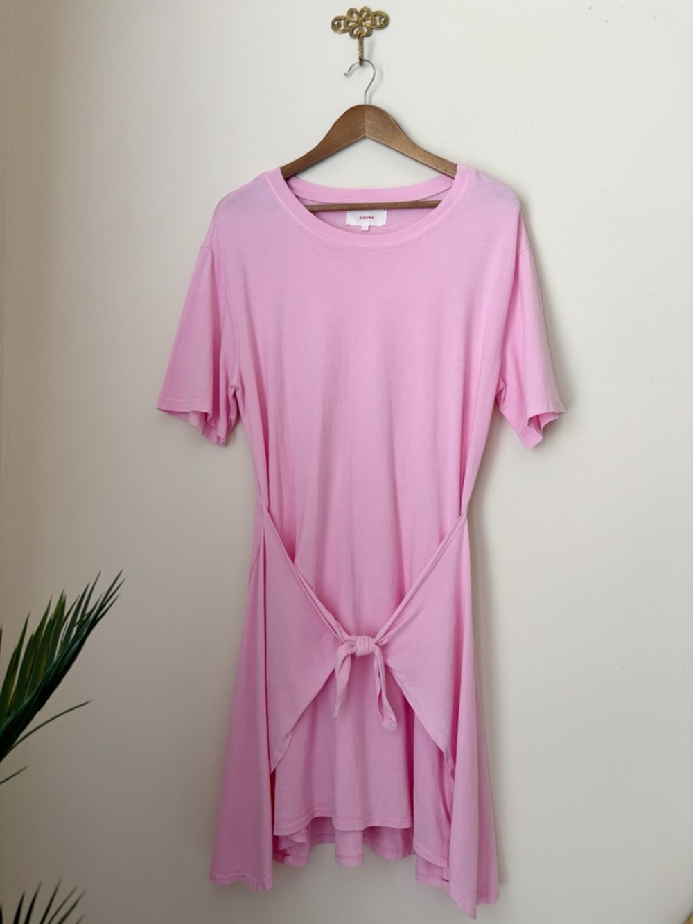 Xirena Pink Tie Front T Shirt Emme Dress Medium Summer Classic - Picture 2 of 9